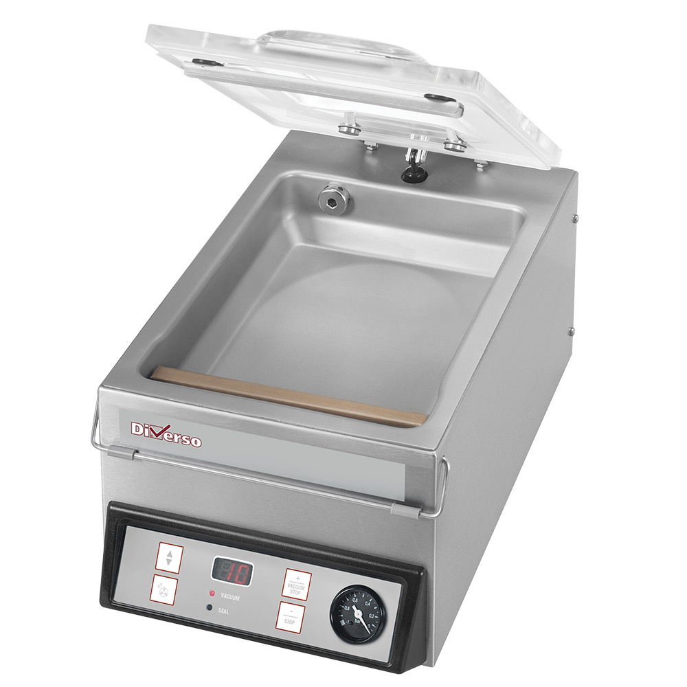 Machine sous vide, couvercle bombé, cuve acier inox  - 4 m3/h