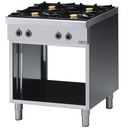 Fourneau 4 feux vifs, sur armoire ouverte