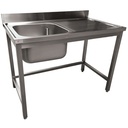 Plonge inox ECO 1 cuve égouttoir droite, sans tablette inférieure