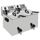 Friteuse de table électrique 2x 10 litres + robinet de vidange