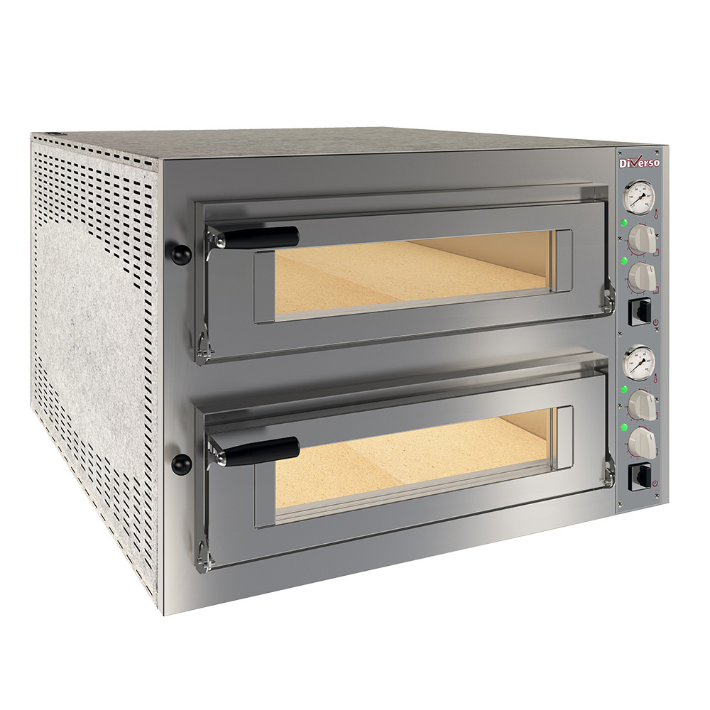 Electric oven 2x 6 pizzas diam.350mm, 2 chambers