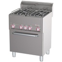 Fourneau 4 feux sur four à convection GN1/1