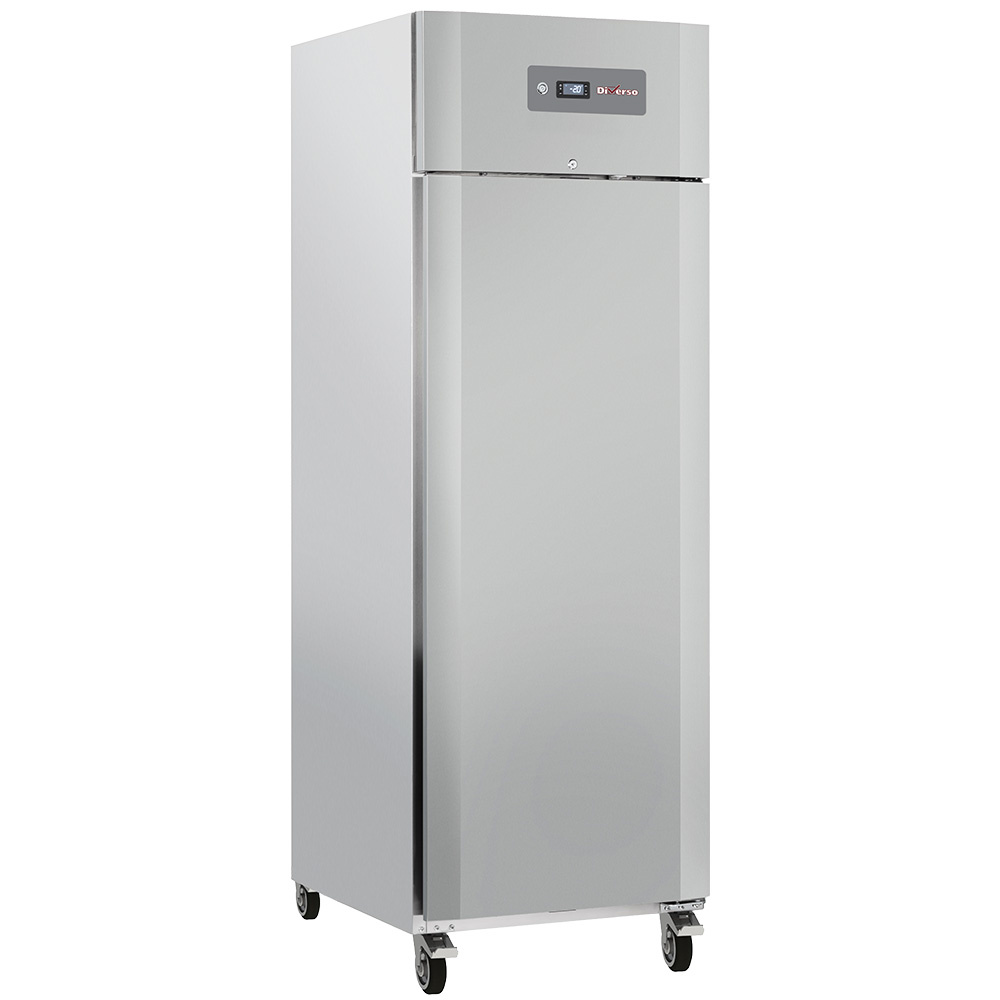 Armoire frigorifique ventilée 600 Lit. 1 porte GN 2/1, sur roues, 2 avec freins