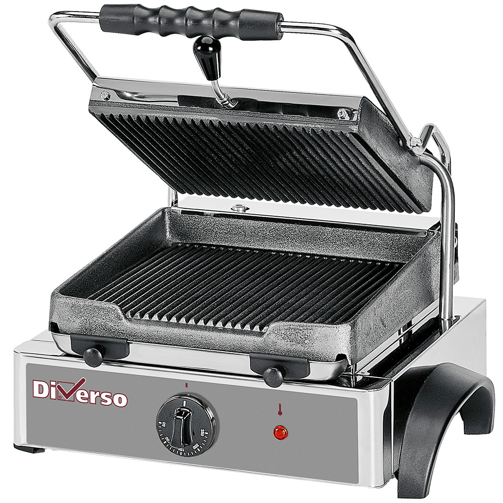 Grill panini électrique, plaques rainurées