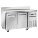 Table de congélation, ventilé, 2 portes GN 1/1, avec dosseret, sur roues, 2 avec 