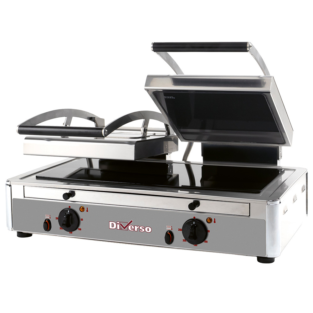 DOUBLE glass ceramic Panini grill