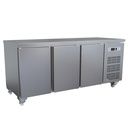 Table frigorifique, ventilé, 3 portes GN 1/1 (405 Lit.), sur roues