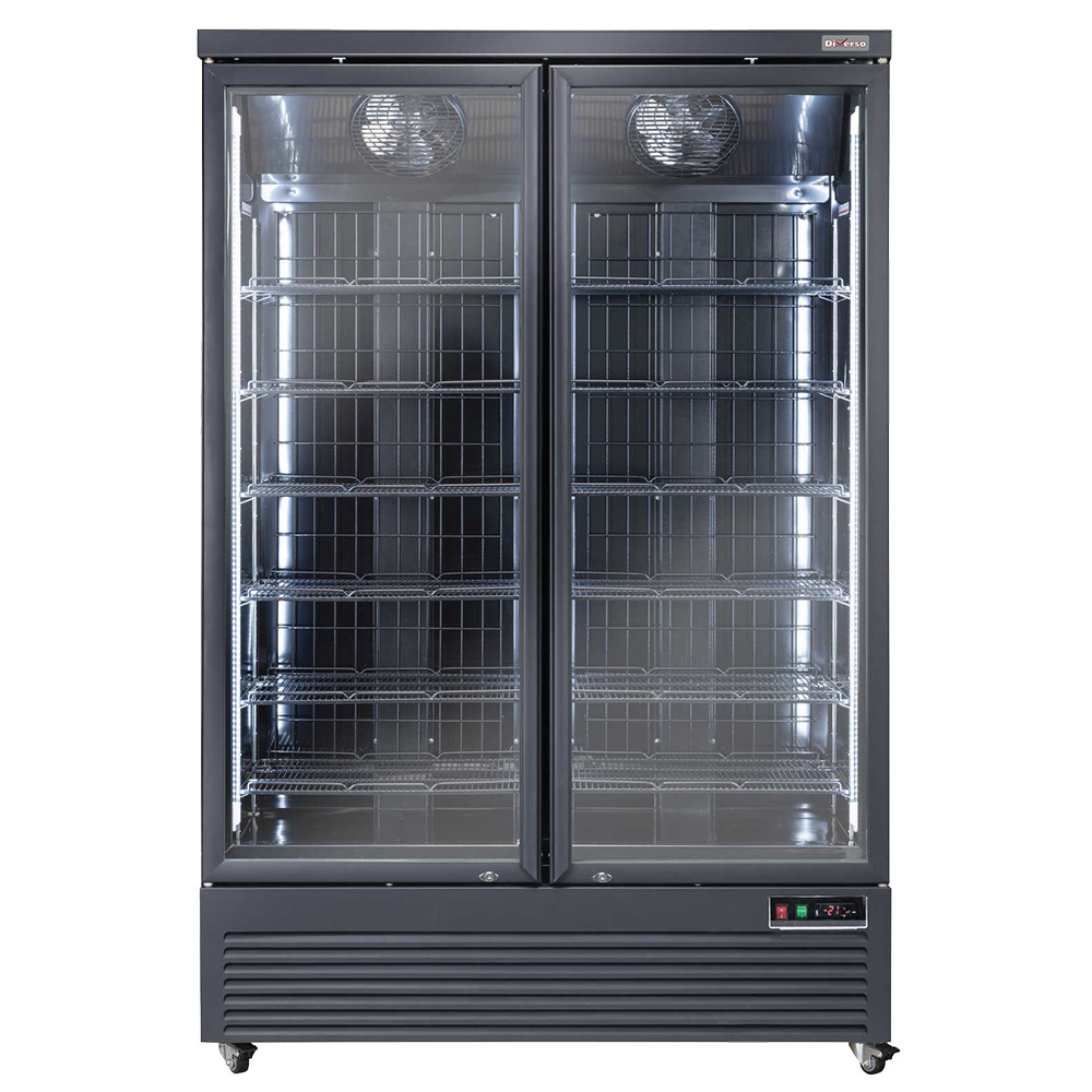 Vertical Freezer display case, 1084 liters - BLACK