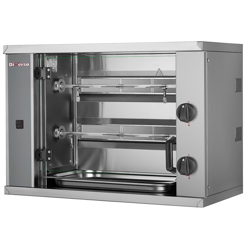 Gas chicken roaster, 2 spits (6 chickens) SMALL