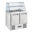 Saladette with curved glass 2x GN1/1+3x GN 1/6-150 mm + reserve 2 GN 1/1 doors