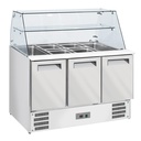 Saladette with curved glass 4xGN1/1-150 mm + reserve 3 pt.GN 1/1
