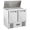 Saladette avec couvercle 2x GN1/1+3x GN 1/6-150 mm + reserve 2 portes GN 1/1