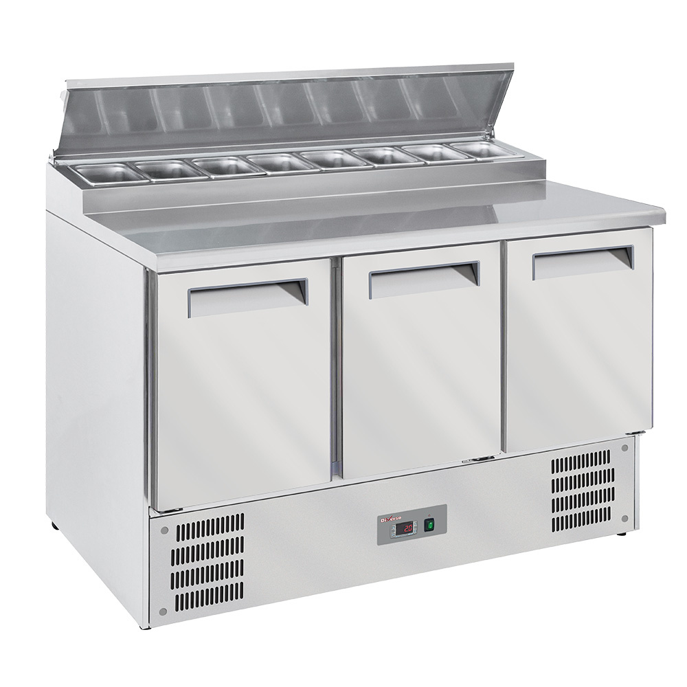 3-door GN 1/1 refrigeration table, + 8x GN1/6 refrigerated structure - 150 mm