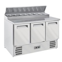 3-door GN 1/1 refrigeration table, + 8x GN1/6 refrigerated structure - 150 mm