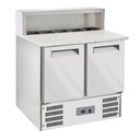 Refrigerated pizza table 2 doors GN1/1, refrigerated structure 5x GN1/6-150 mm