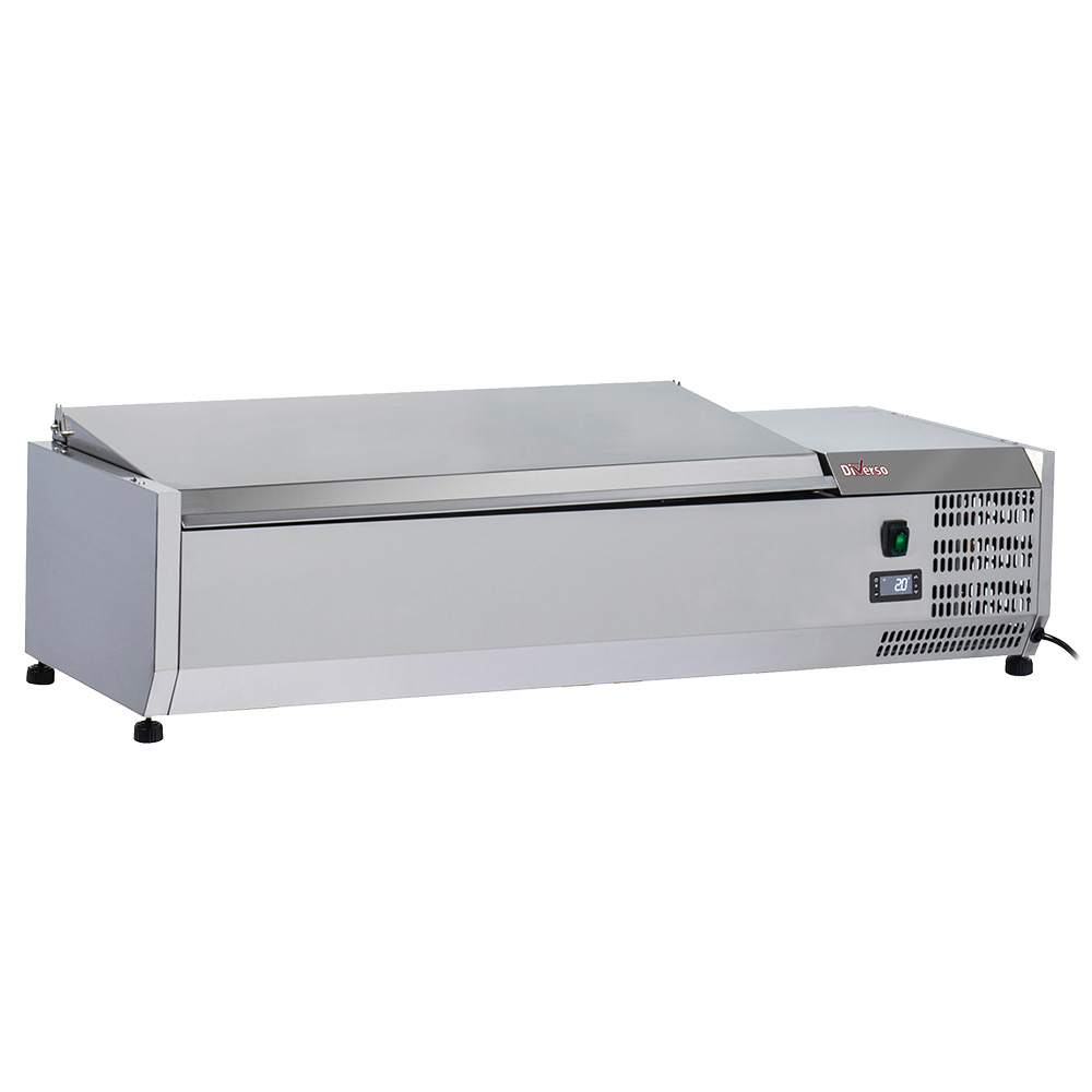 Refrigerated structure 3 x GN 1/3 & 1x GN 1/2 -150 mm, with stainless steel lid
