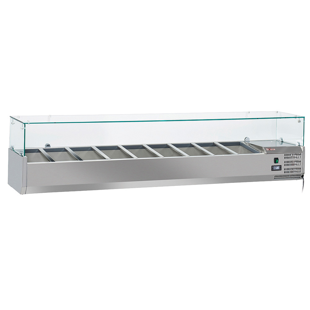 Refrigerated structure 9x GN1/3 - 150 mm, with glass