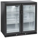 Ventilated “rear bar” bottle cooler, 2 hinged glass doors