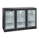 Ventilated “rear bar” bottle cooler, 3 hinged glass doors