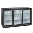 Ventilated “rear bar” bottle cooler, 3 sliding glass doors