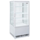 Ventilated table display case 4 levels, 4 glass sides, 80 liters - WHITE