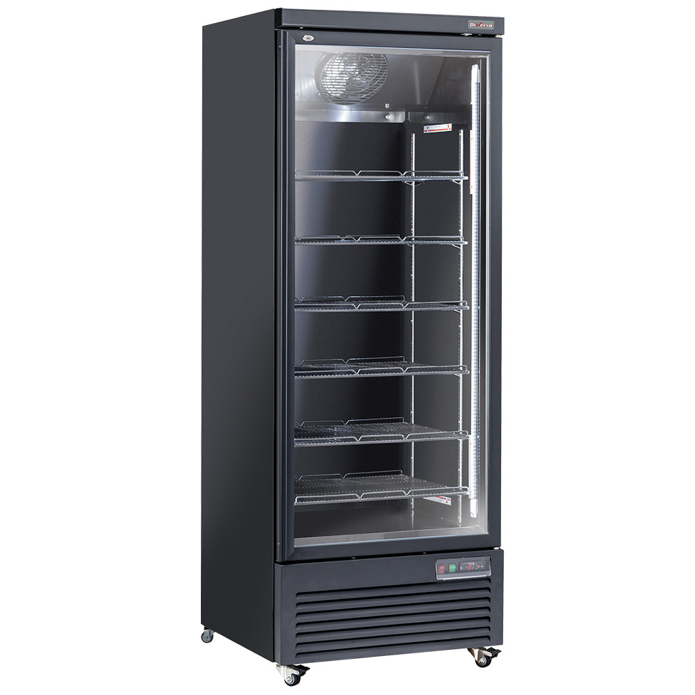 Vertical fridge display case, 1 door, 615 liters - BLACK