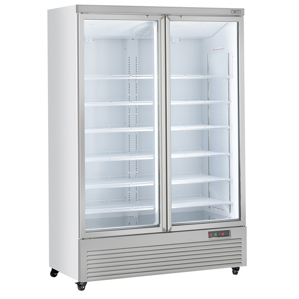 Vertical fridge display case, 2 doors, 1085 liters - WHITE