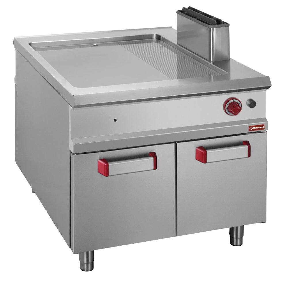 2/3 smooth & 1/3 grooved gas hob, cabinet mounted - PASS-THROUGH