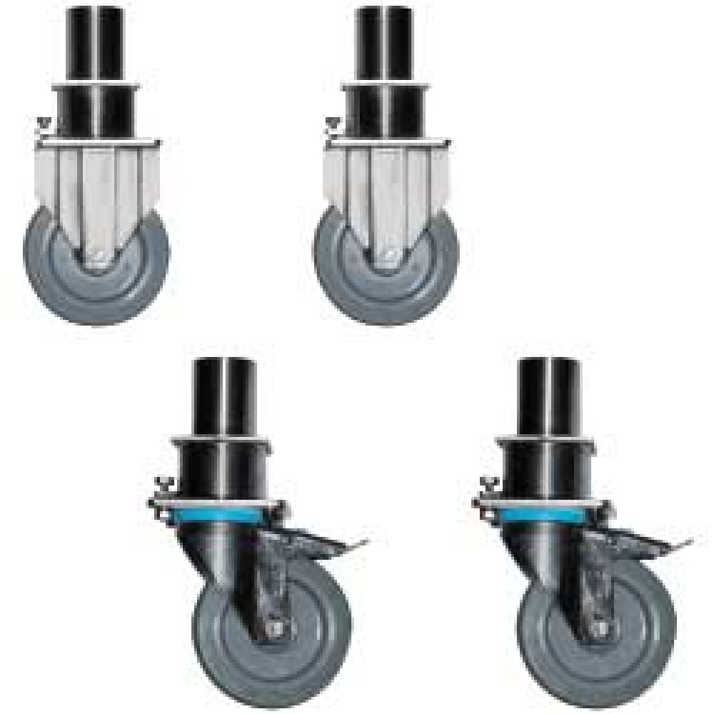 4 adjustable wheels, 2 with brakes, for oven 20 GN 1/1 & 2/1