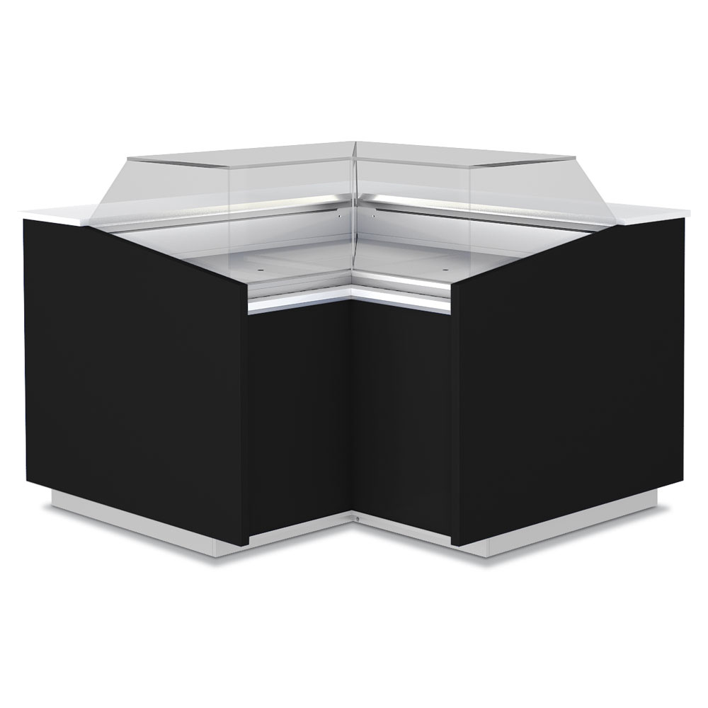 90° closed angle, neutral, low pane - BLACK