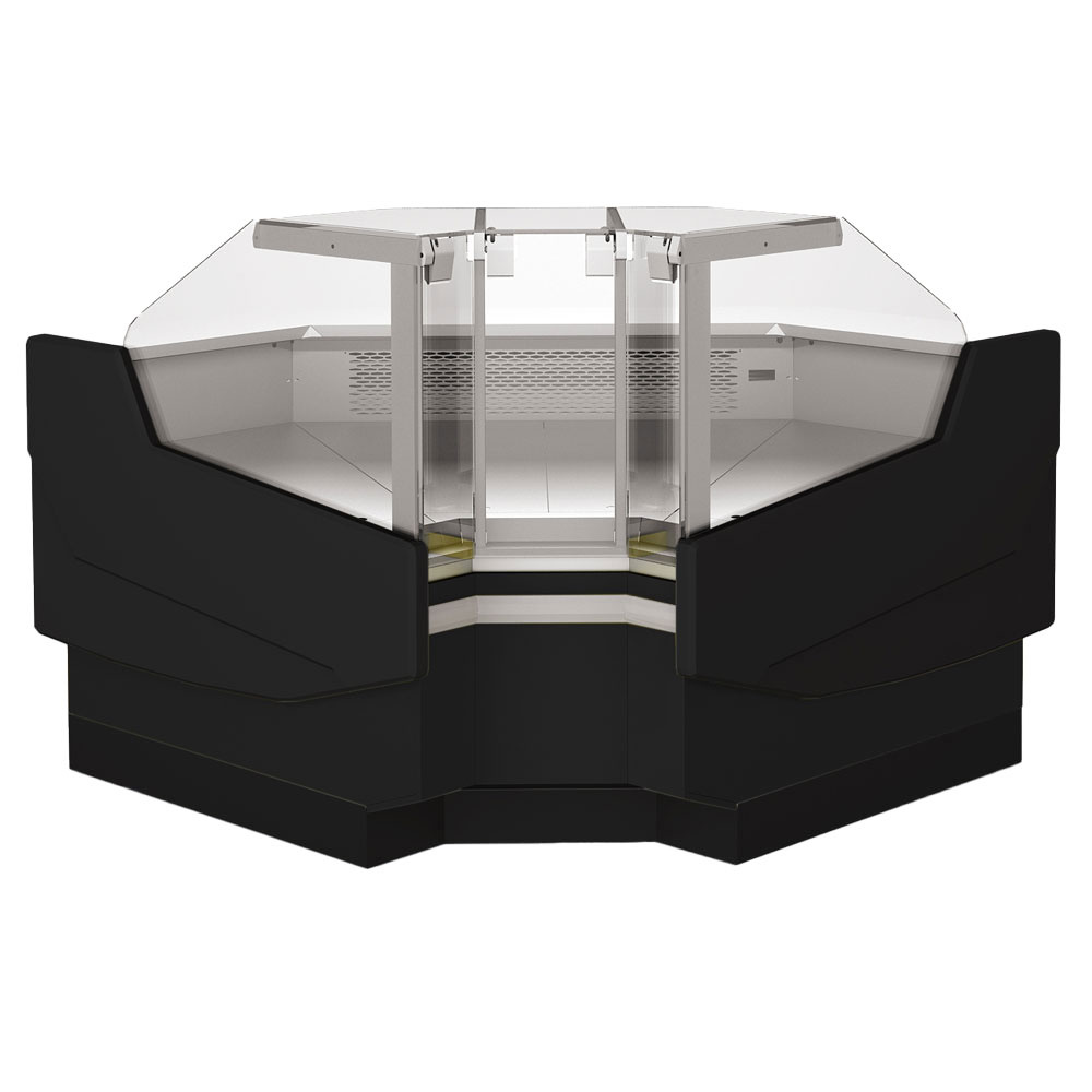 90° closed angle, ventilated, 3 sides - BLACK