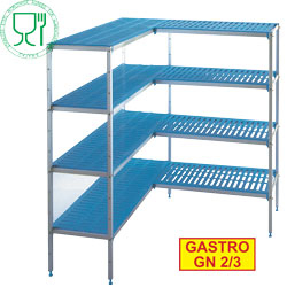 Aluminium shelves kit for C3310/XPM, depth 385mm-GN2/3  "L" 4L. "MaxiCold"