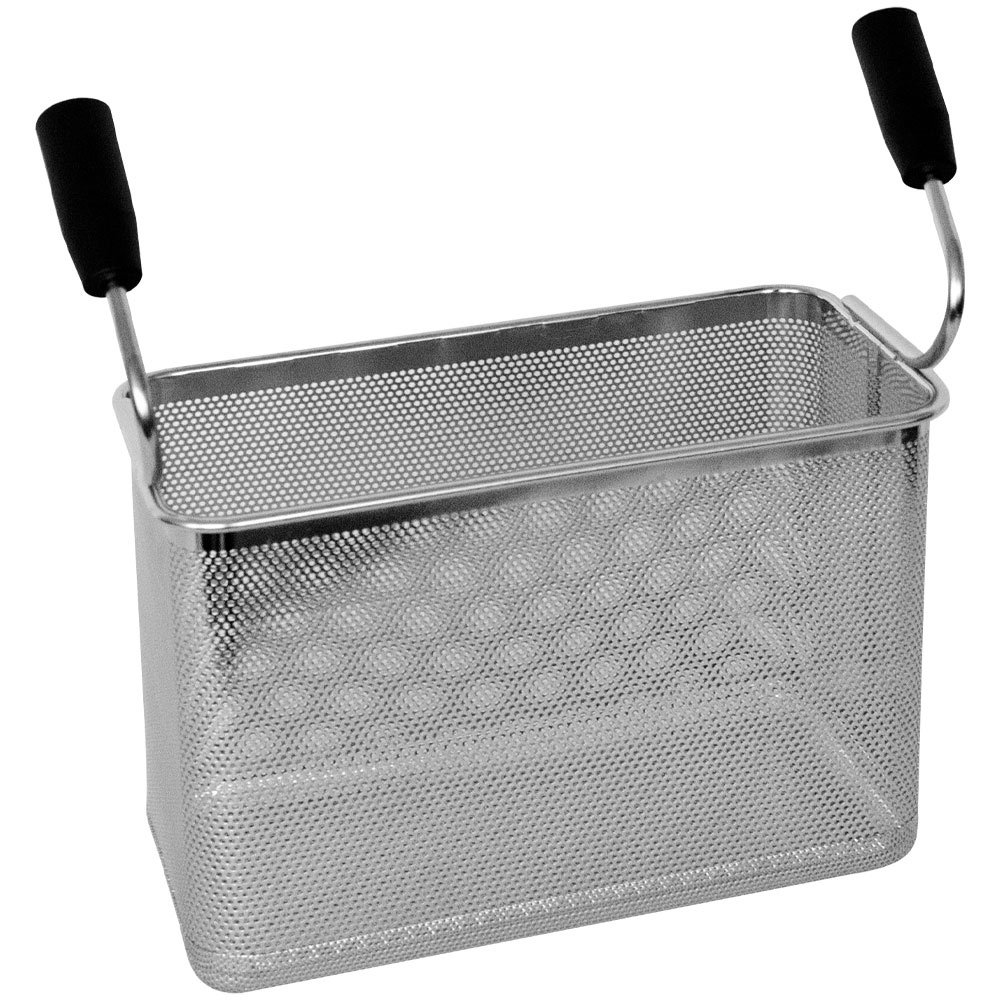 Basket for pasta cooker with 2 handles
