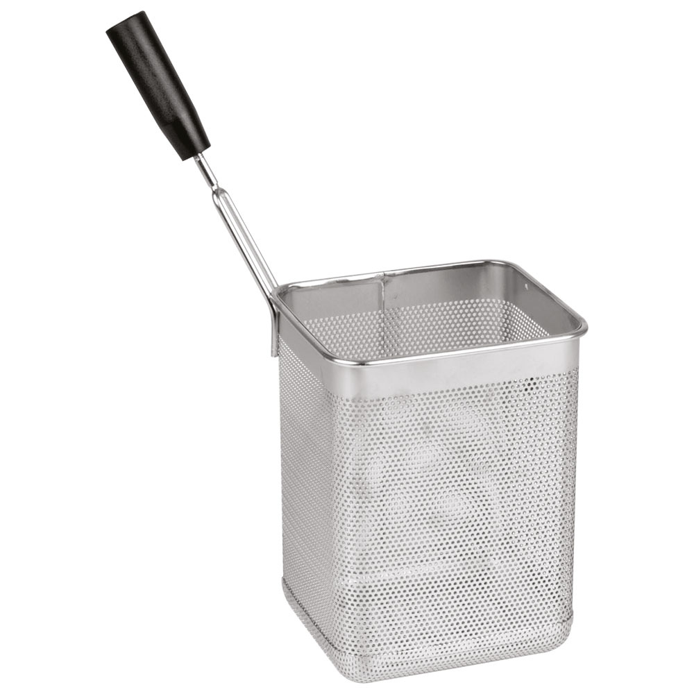 Basket for pasta cooker, lateral handle (left)