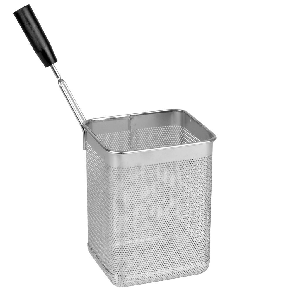 Basket for pasta cooker, lateral handle (left)
