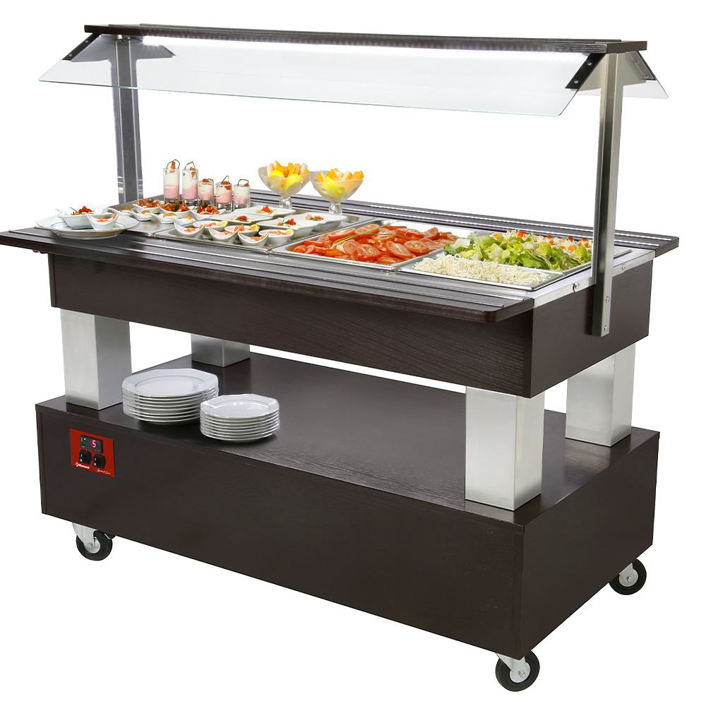 Buffet - Refrigerated salad bar, 4x GN1/1-150 (Weng√© wood)