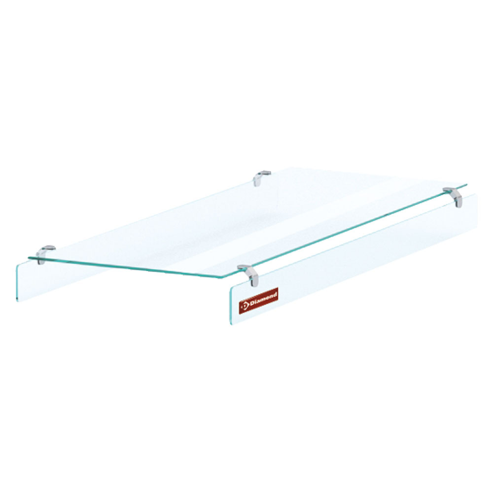 Central "right" glass border on 90° on each side, 4x GN 1/1