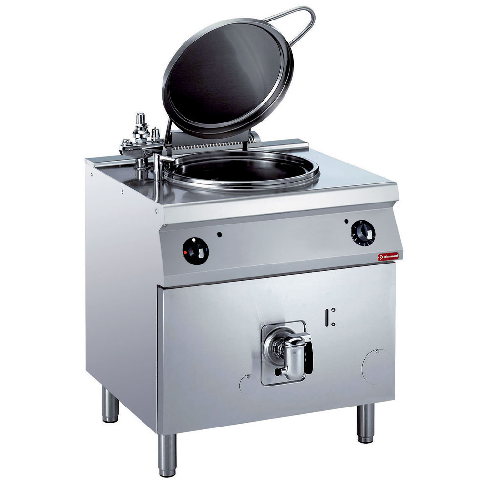 Electric rounded kettle, 60 liters, indirect heating, on board