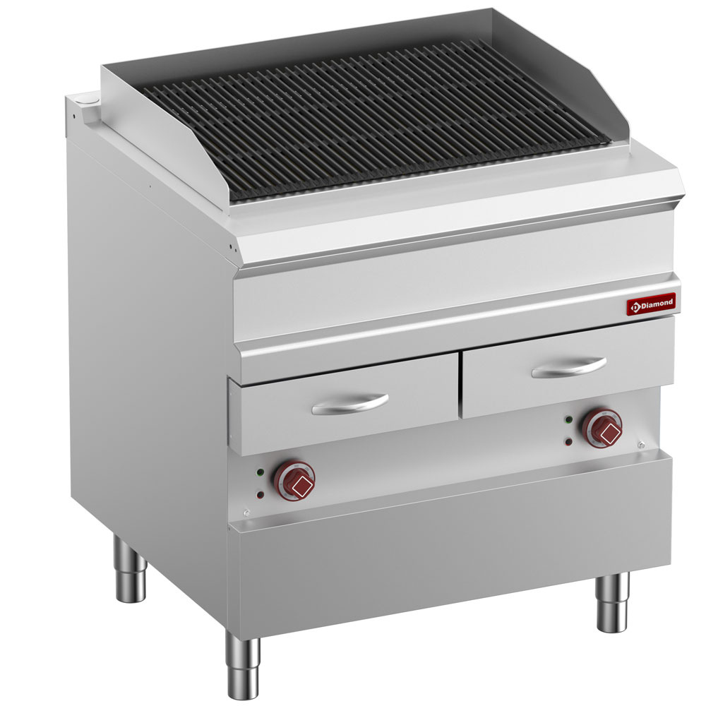 Electric steam grill, module 1/1, grid in cast iron "double sided"