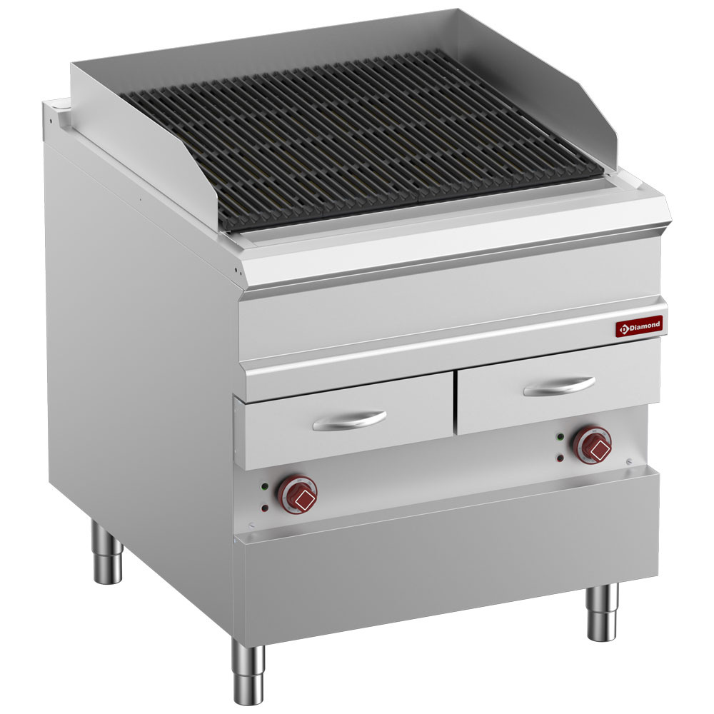 Electric steam grill, module 1/1, grid in cast iron "double sided"