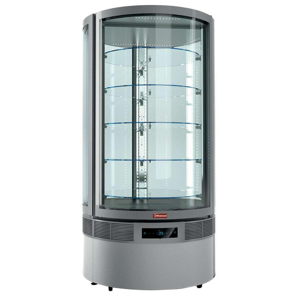 Cylindrical FULL vitrine, 5 levels, ventilated