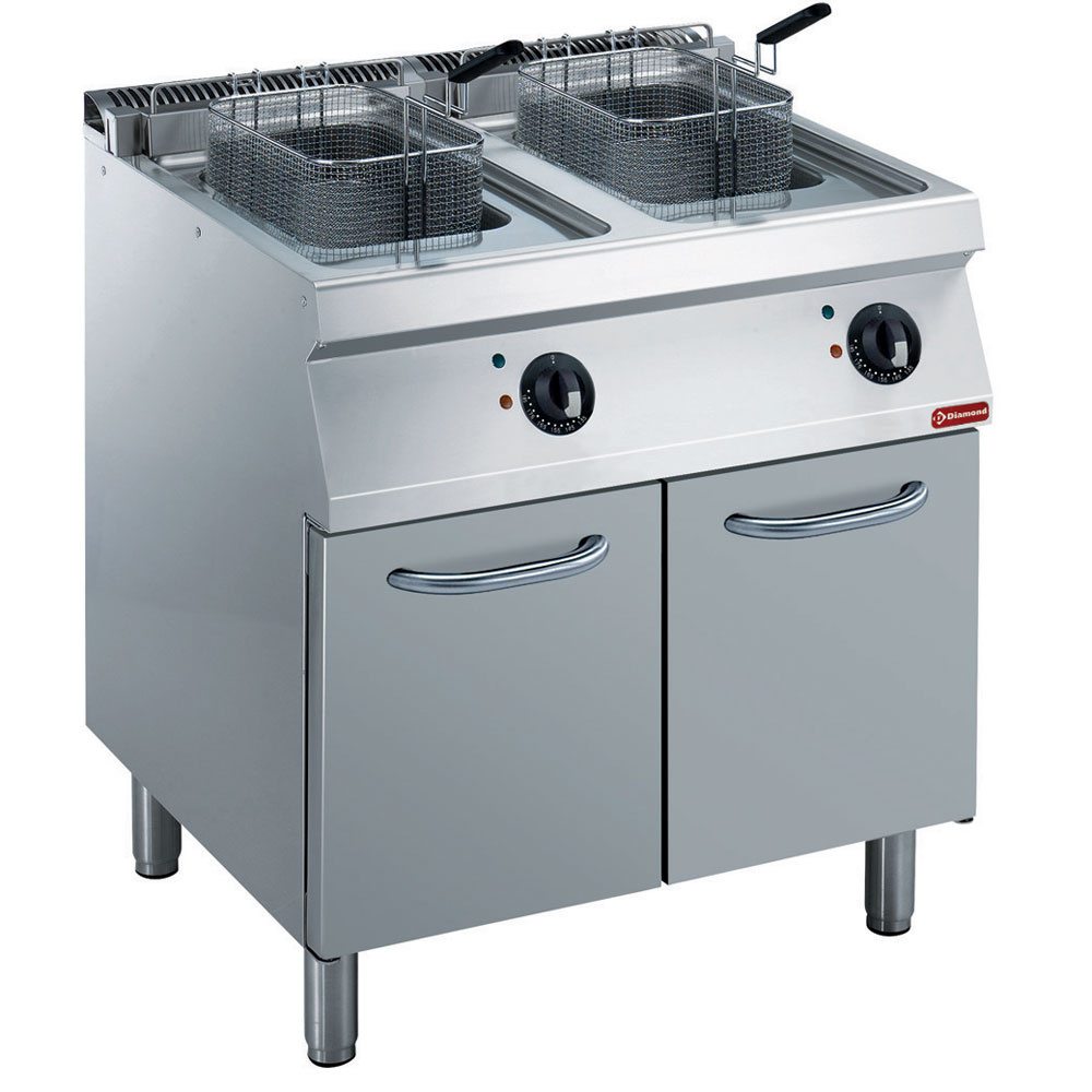 Electric fryer 2x14 liters, on cupboard