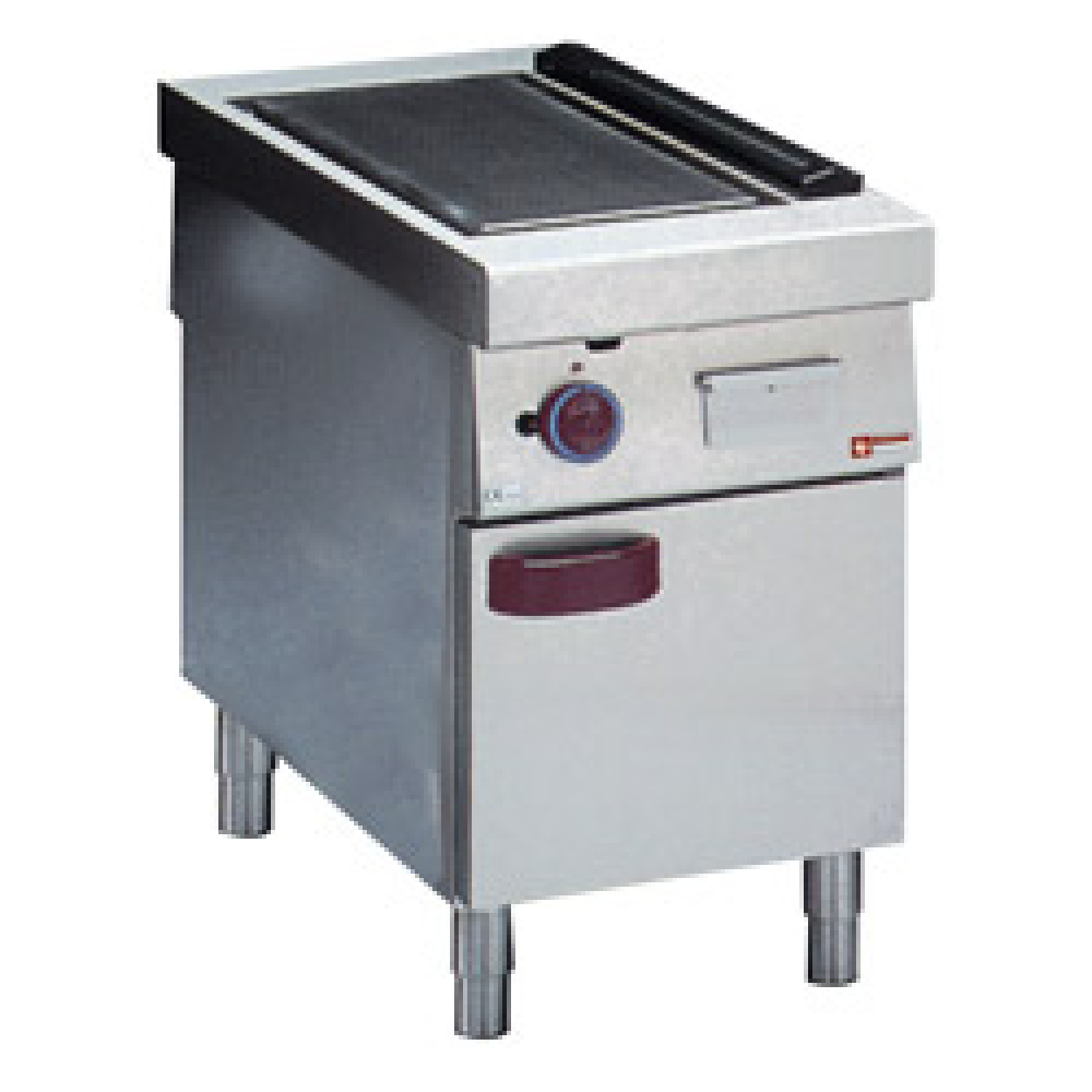 Flat gas cooking, hard chrome plate, cupboard, "service hatch"