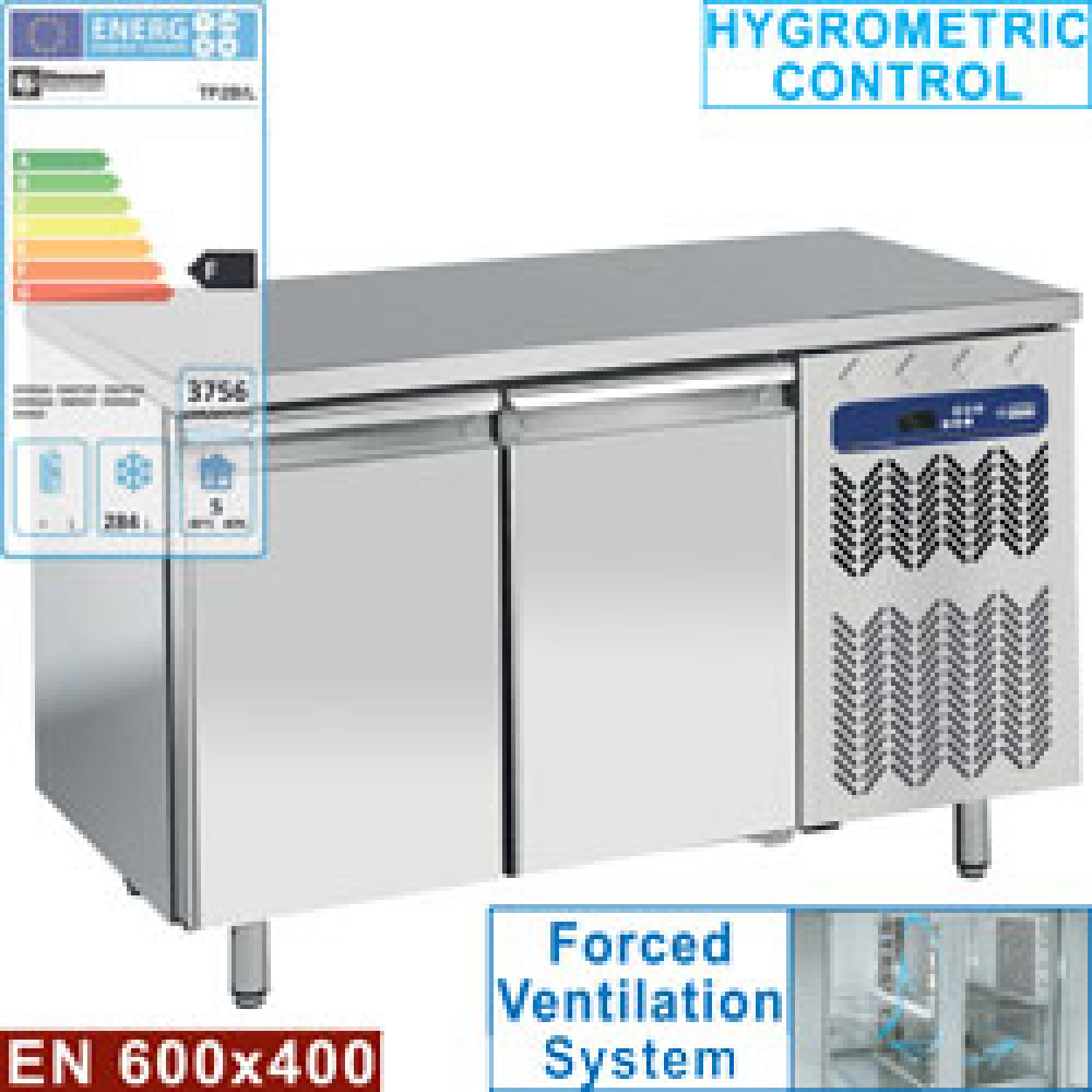 Freezing table, ventilated, 2 doors EN 600x400