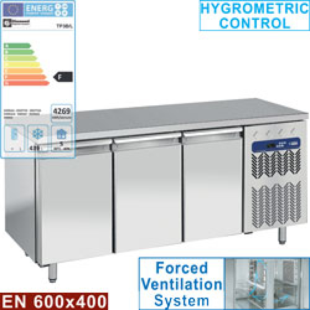 Freezing table, ventilated, 3 doors EN 600x400