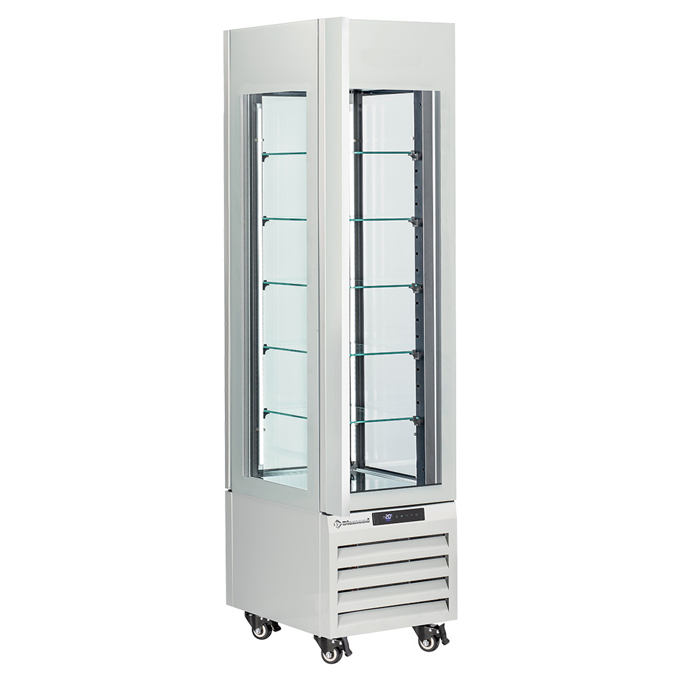 FULL vitrine 260 Lt., 5 glass levels, ventilated -ICE CREAM & PASTRY - WHITE
