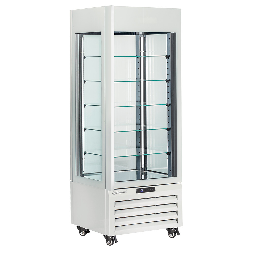 FULL vitrine 440 Lt., 5 glass levels, ventilated - ICE CREAM & PASTRY - WHITE
