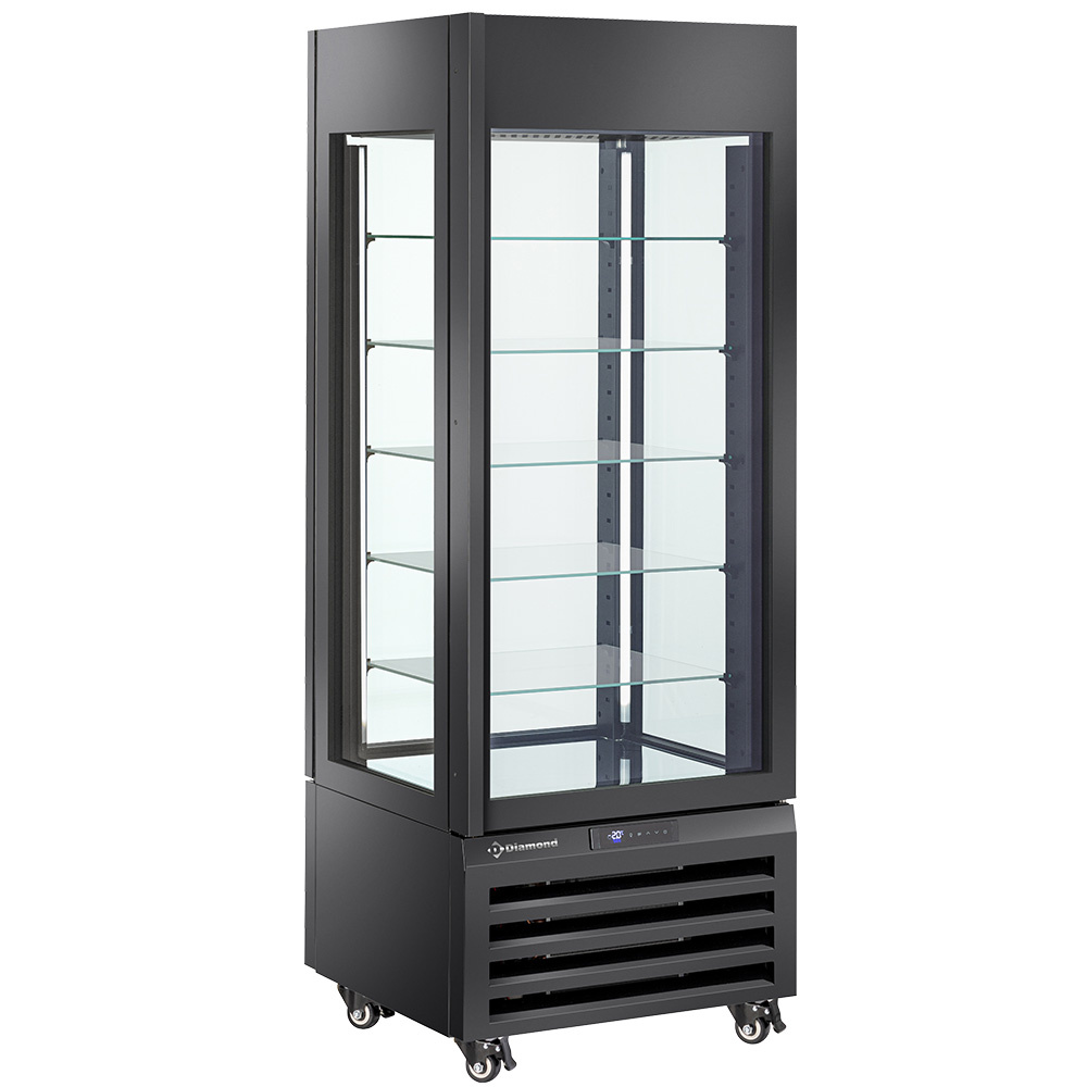 FULL vitrine 440 Lt., 5 glass levels, ventilated - PASTRY - BLACK
