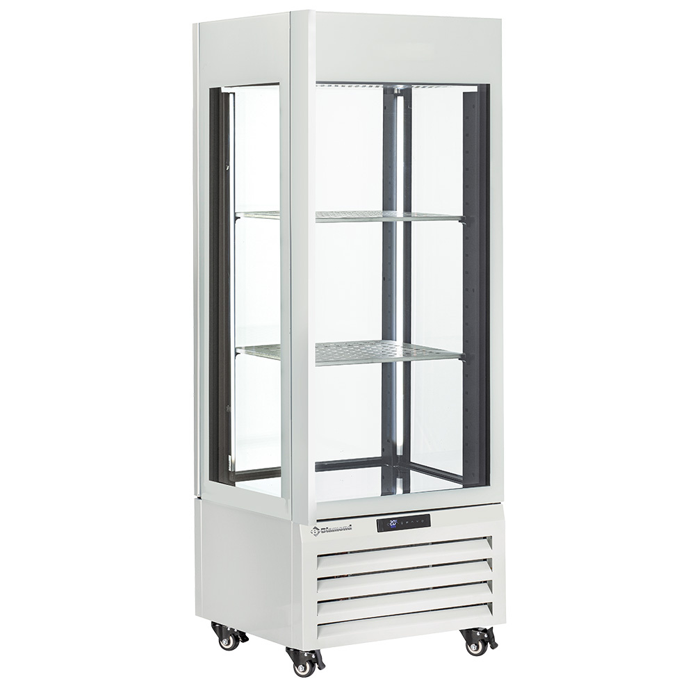 Fully glassed showcase" 440 Lt., 1 level + 2 shelves, ventilated - WINE - WHITE