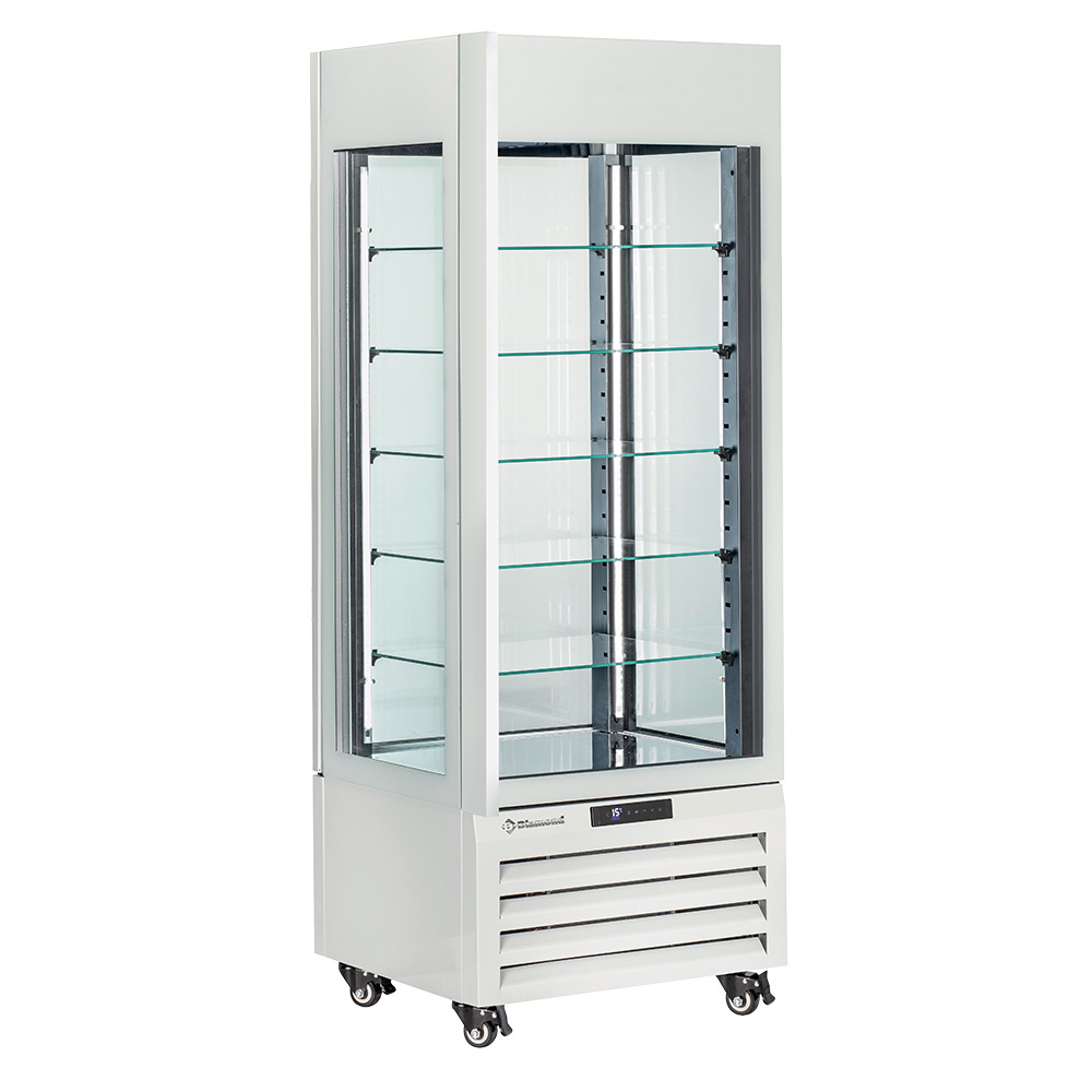 Fully glassed showcase" 440 Lt., 5 glass levels, ventilated - CHOCOLATE - WHITE